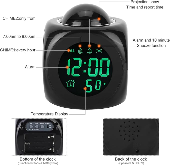 3-in-1 Projection Alarm Clock