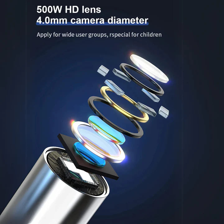 White Ear Wax Removal Tool with Camera – HD Ear Cleaner with 6 LED Lights