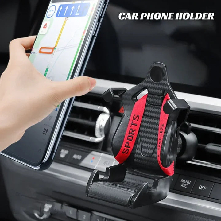 Carbon Fiber Sports Car Seat Phone Holder