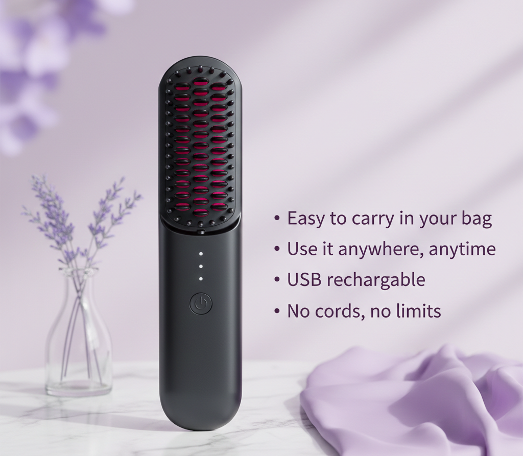 Wireless Hair Straightening Brush