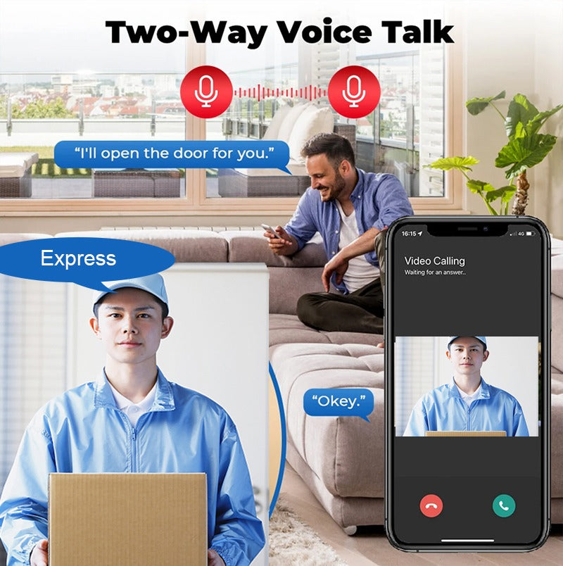 Smart Doorbell Camera Wireless with Bell 1080P